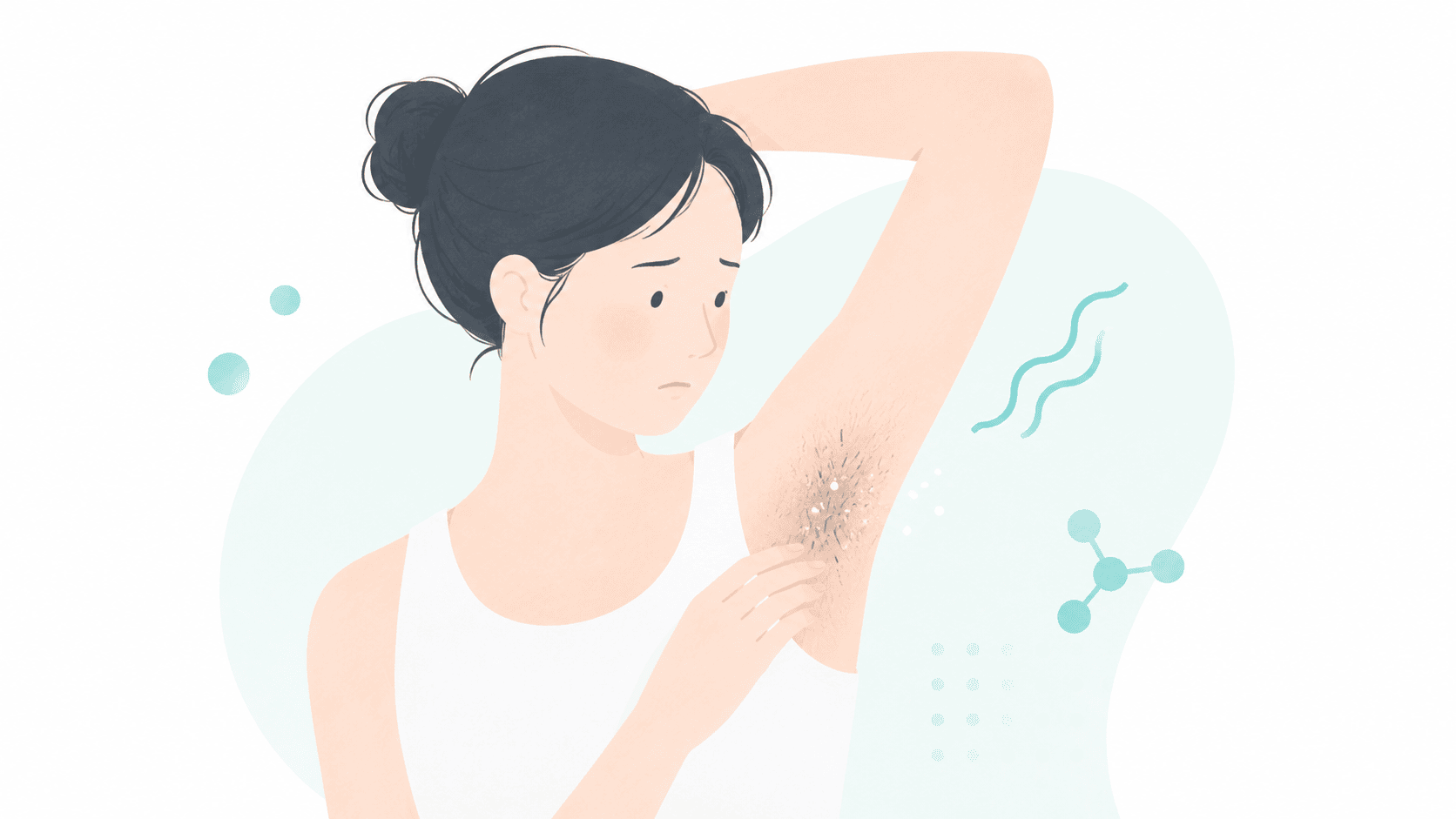 脇毛が濃い・白い粉がつくサインのイラスト
